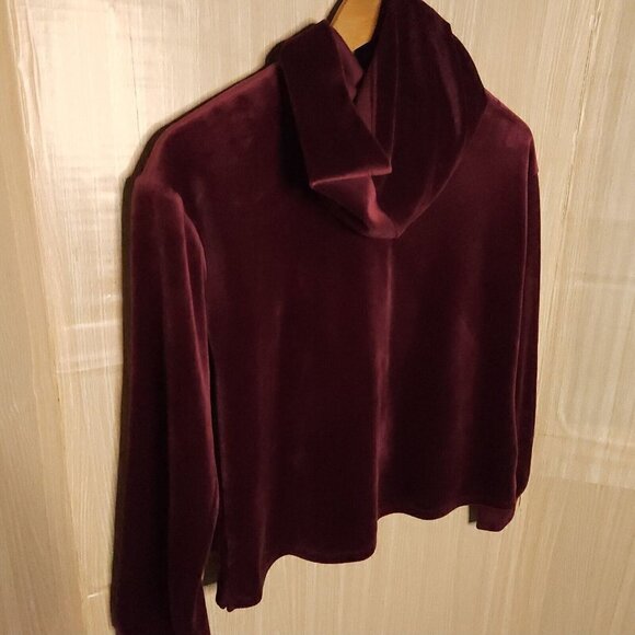 Justice Maroon Gold Velour Hooded Dance Sweatshirt 12 - Picture 4 of 7